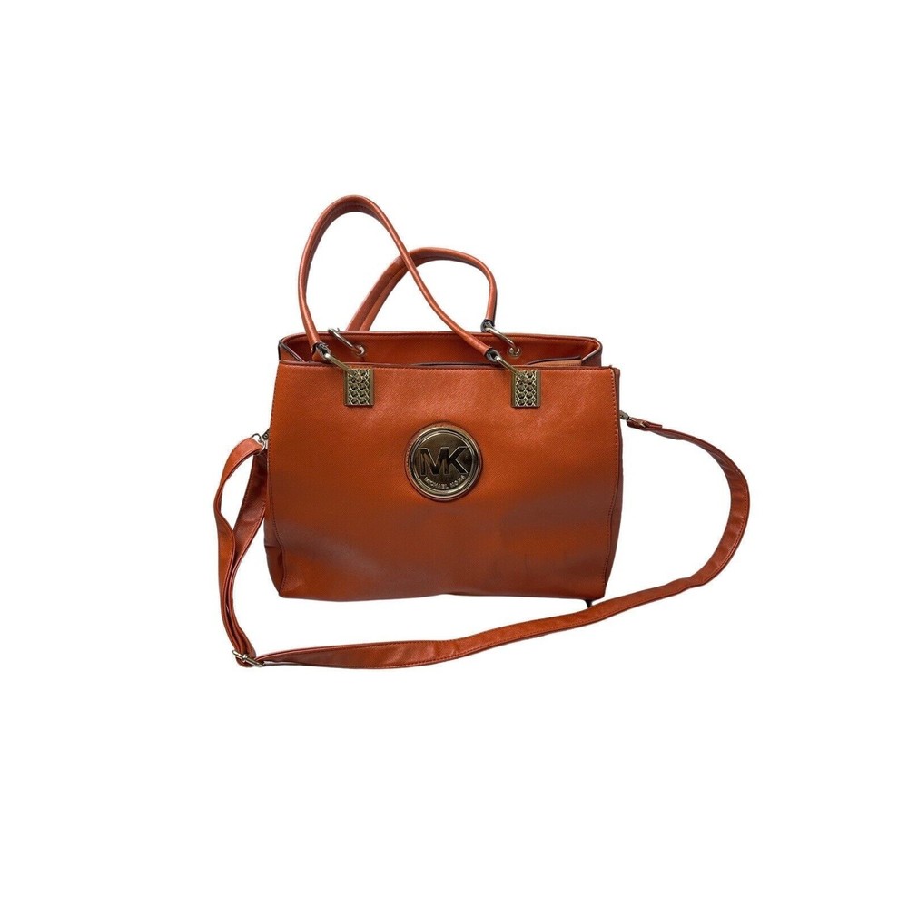 Michael Kors Bag Handbag Tangerine Orange Large Shoulder Tote Bag Purse